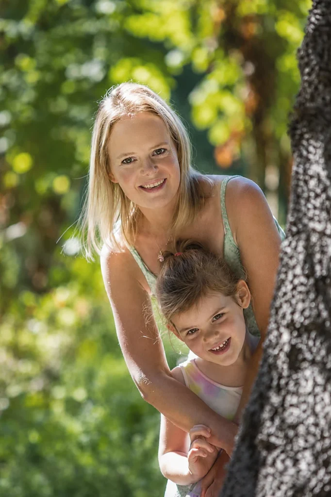 Mother and daughter in the beautiful Arderne Gardens in Claremont Cape Town